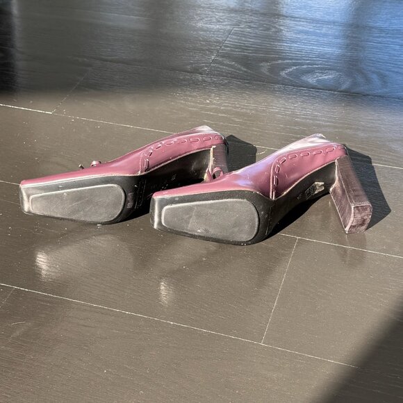 Dark Purple Paloma Square Tip Heels - Made in Italy - Picture 7 of 9